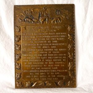 Vintage Brass Psalm of David Plaque